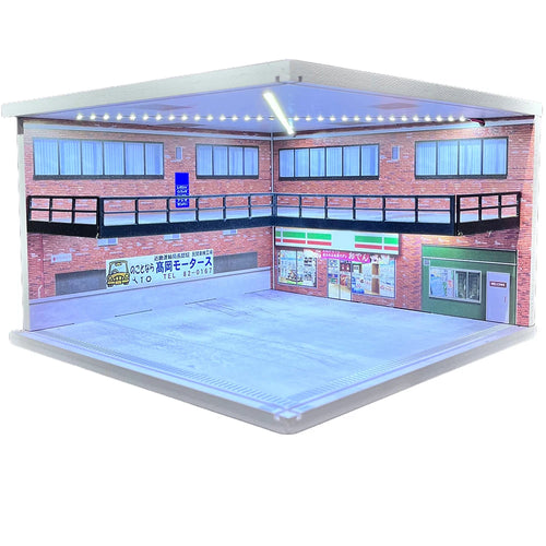 1/64 1/18 1/24 1/32 1/43 Scale Car Garage Diorama Models Set Scene LED Parking Lot Model for Matchbox Hot Wheels Collection