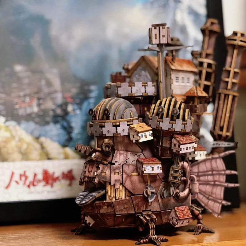 OUZEY DIY 3D Wooden Model Kit - Magic Moving Castle with Wheels, Creative Brain Teaser Building Toy for Teenagers