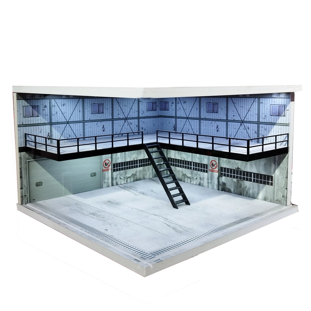 1/64 1/18 1/24 1/32 1/43 Scale Car Garage Diorama Models Set Scene LED Parking Lot Model for Matchbox Hot Wheels Collection