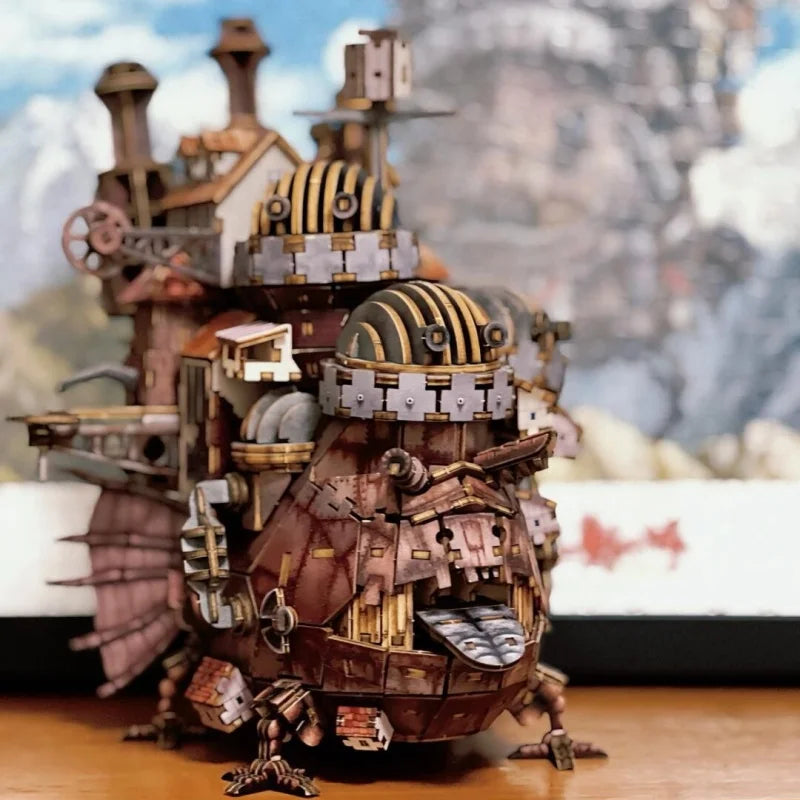 OUZEY DIY 3D Wooden Model Kit - Magic Moving Castle with Wheels, Creative Brain Teaser Building Toy for Teenagers